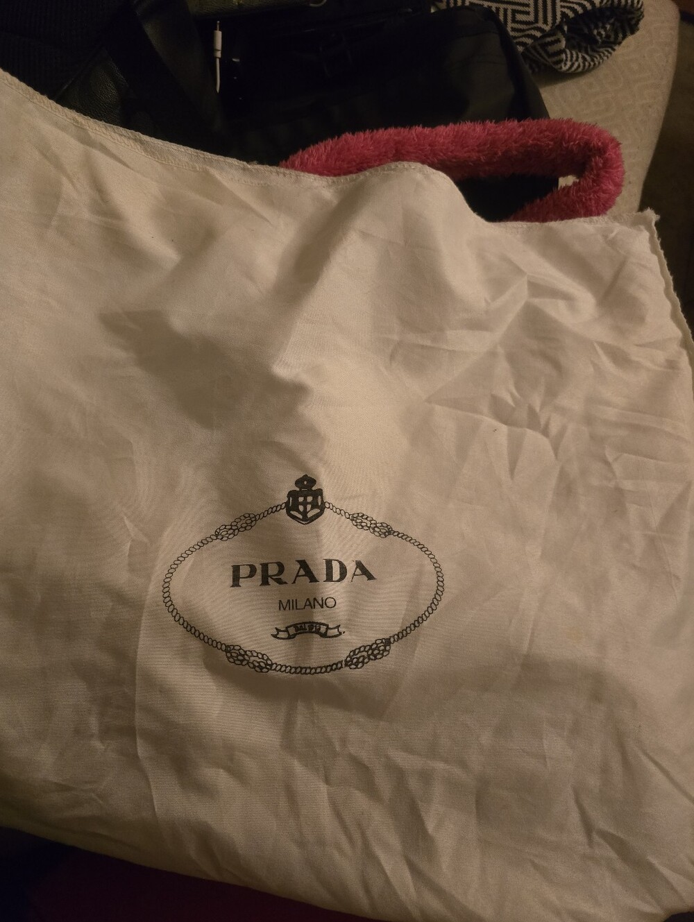 Prada Pink Fuzzy Tote with Black Logo - Picture 5 of 5